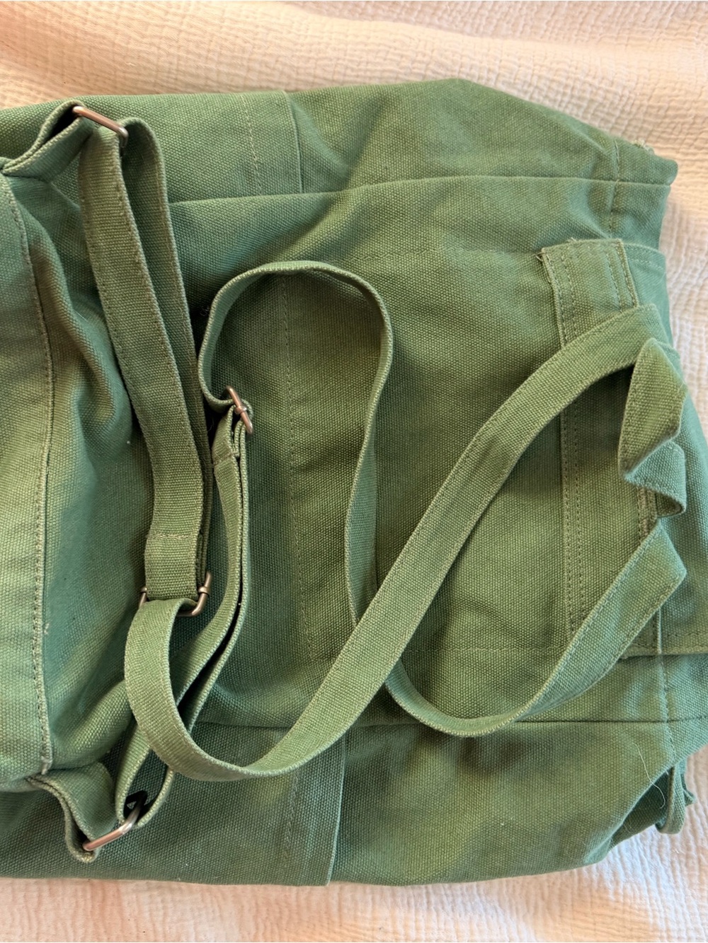 Green BAGGU Canvas Drawstring Backpack - Picture 7 of 8